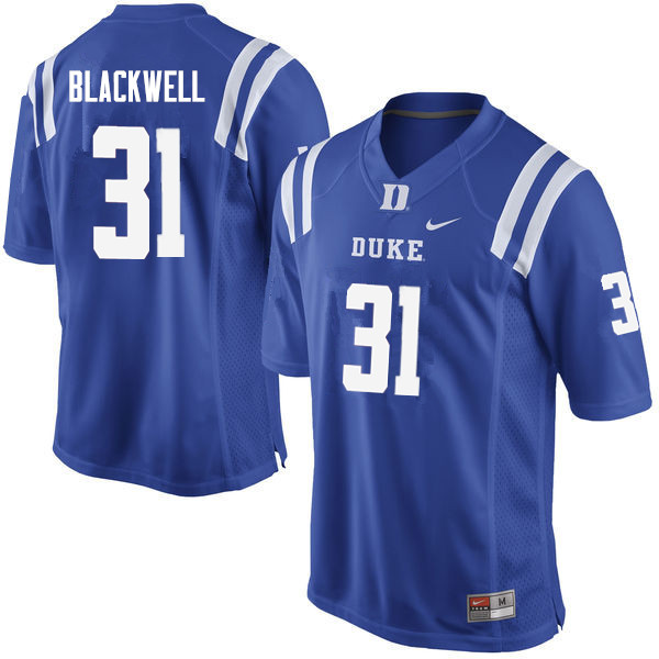 Men #31 Josh Blackwell Duke Blue Devils College Football Jerseys Sale-Blue